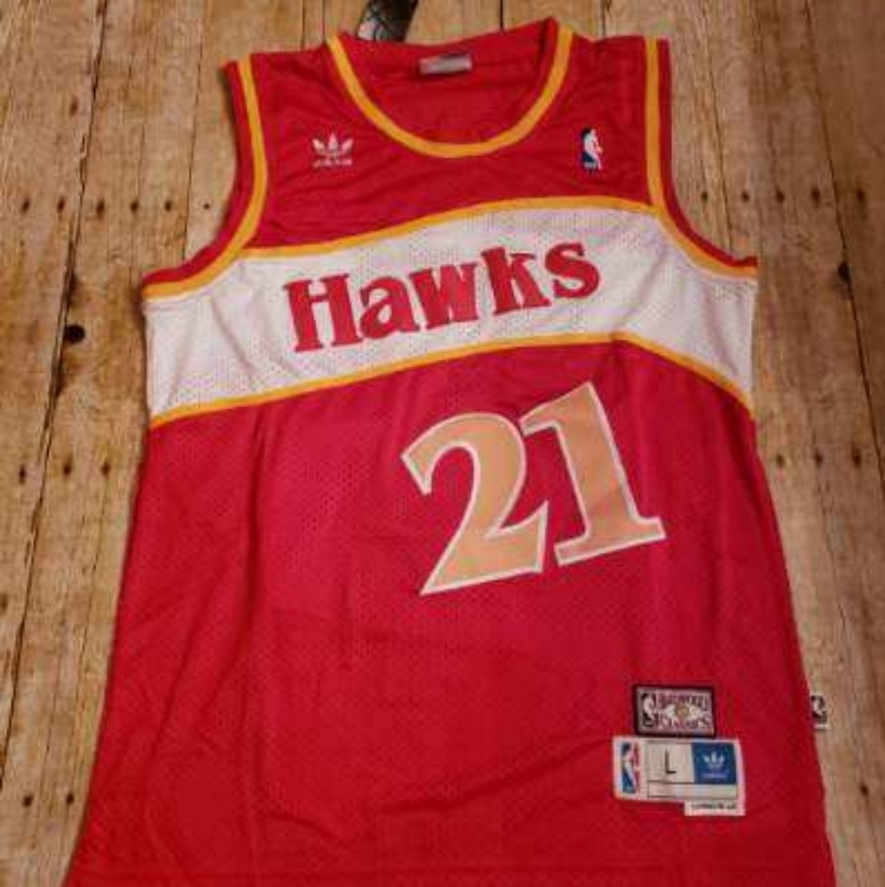 Dominique Wilkins Throwback Jersey Red Mens Size L